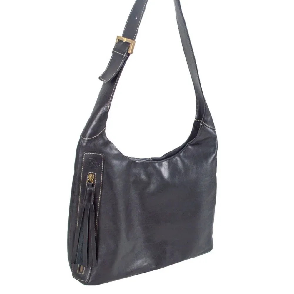 ROBERT  PIETRI Spain Side Zipper Leather Shoulder Hobo Bag